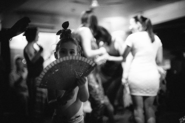 Girl with flamenco habanico